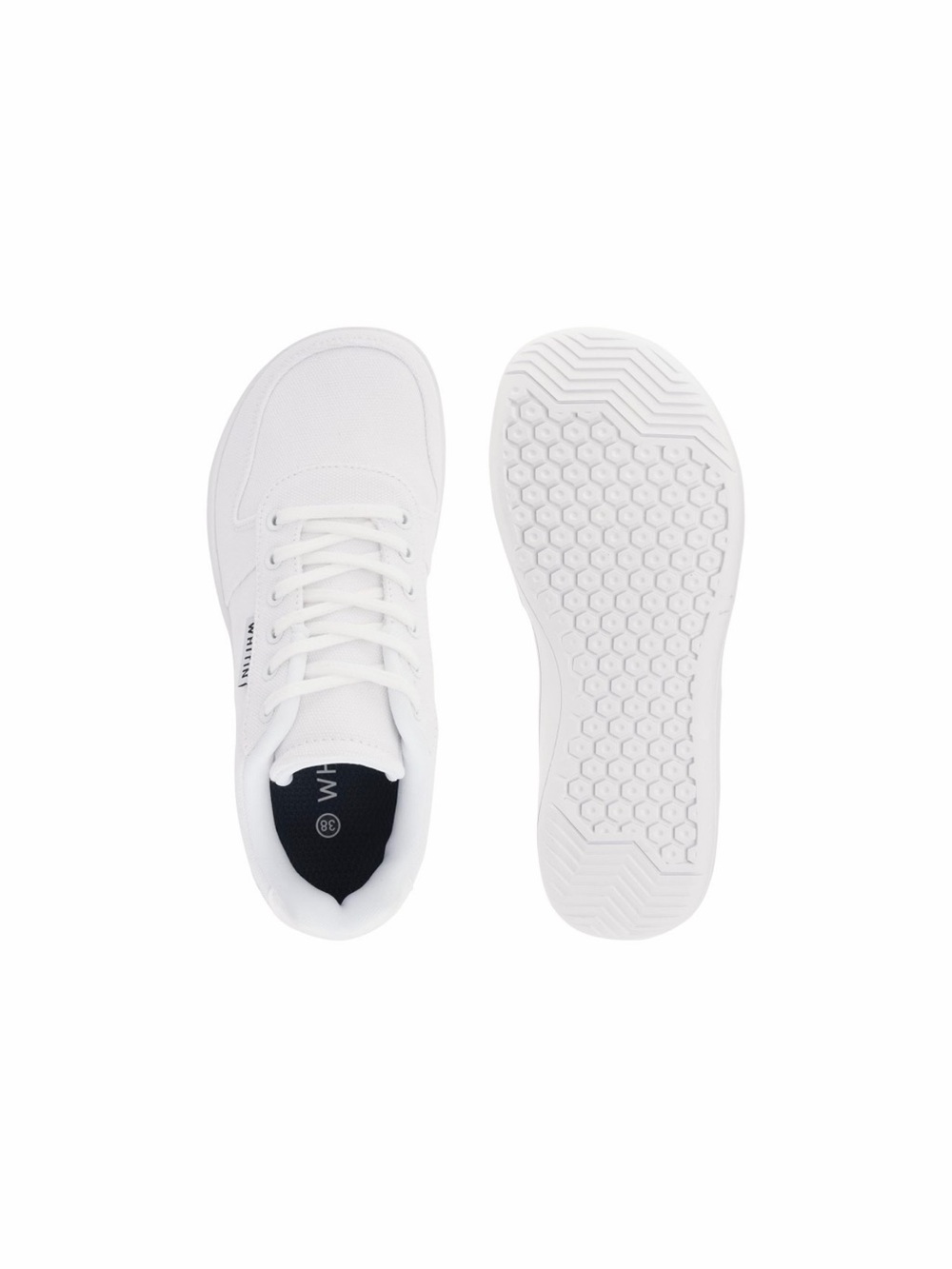 White Lace-Up Sneakers